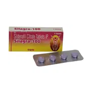 Silagra 100 Mg Box/Carton + Blister Pack showing the Front face.