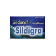 Sildigra Softgel 100 Mg Capsules Box/Carton showing the Front face.