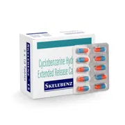 Skelebenz 15 Mg Capsule Box/Carton + Blister Pack showing the Front face.