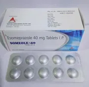Somzole 40 Tablet Box/Carton + Blister Pack showing the Front face.