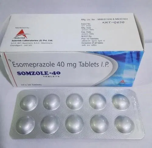 Somzole 40 Tablet Box/Carton + Blister Pack showing the Front face.
