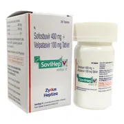 Sovihep V Tablet Box/Carton + Bottle showing the Front face.