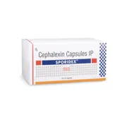 Sporidex 500 Capsule Box/Carton showing the Front face.