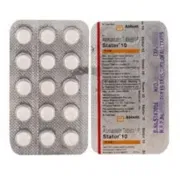 Stator 10 Tablet Blister Pack showing the Front/Back face.