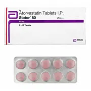 Stator 80 Tablet Box/Carton + Blister Pack showing the Front face.