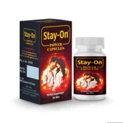 Stay On Power Capsule Box/Carton + Bottle showing the Front face.