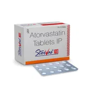 Storvas 10 Tablet Box/Carton + Blister Pack showing the Front face.
