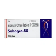 Suhagra 50 Mg Box/Carton showing the Front face.