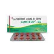 Sumitop 25 Mg Box/Carton + Blister Pack showing the Front face.