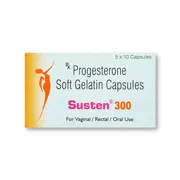 Susten 300 Mg Soft Gelatin Capsule Box/Carton showing the Front face.