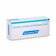Syncapone 50 Tablet Box/Carton showing the Front face.