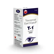 T 1 Eye Drop Box/Carton showing the Front face.