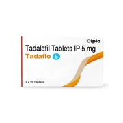 Tadaflo 5 Tablet Box/Carton showing the Front face.