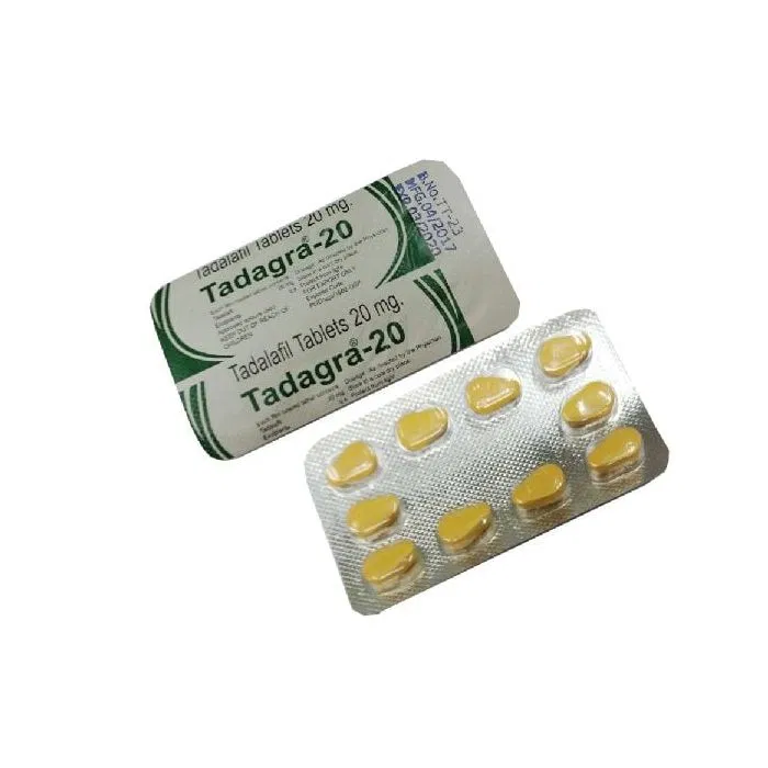 Tadagra 20 Mg Box/Carton + Blister Pack showing the Front and Back face.