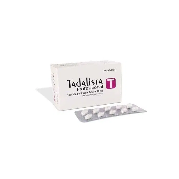 Tadalista Professional Box/Carton + Blister Pack showing the Front face.