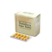 Tadalista Super Active 20 Mg Box/Carton + Blister Pack showing the Front face.