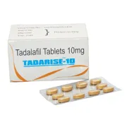 Tadarise 10 Mg Box/Carton + Blister Pack showing the Front face.