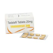 Tadarise 20 Mg Box/Carton + Blister Pack showing the Front face.
