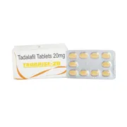 Tadarise 20 Mg Box/Carton + Blister Pack showing the Front face.