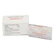 Tadarise 5 Mg Box/Carton + Blister Pack showing the Front and Back face.