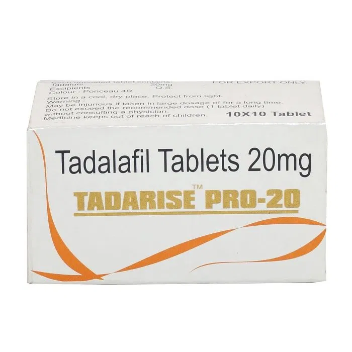 Tadarise PRO 20 Mg Box/Carton showing the Front face.