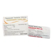 Tadarise PRO 20 Mg Box/Carton + Blister Pack showing the Front face.