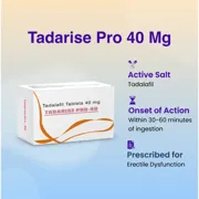 Tadarise Pro 40 Mg Box/Carton showing the Front face.