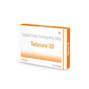 Tadasure 20 Mg Tablet Box/Carton showing the Front face.