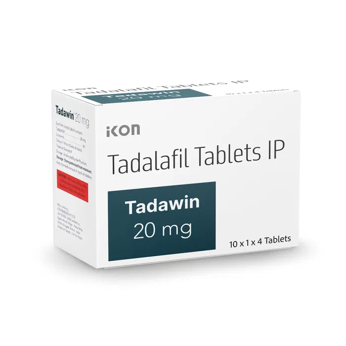 Tadawin 20 Mg Tablet Box/Carton showing the Front face.