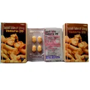 Tadora 20 Mg Box/Carton + Blister Pack showing the Front and Back face.