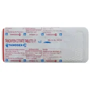 Tamodex 20 Mg Tablet Blister Pack showing the Back face.