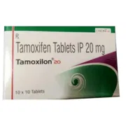 Tamoxilon 20 Mg Tablet Box/Carton showing the Front face.