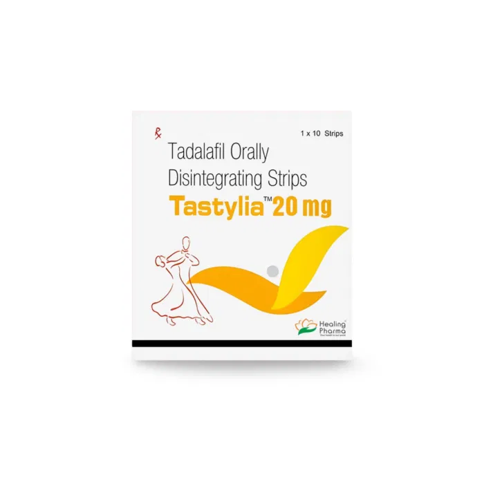 Tastylia 20 Mg Box/Carton showing the Front face.