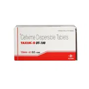 Taxim O-DT 100 Mg Box/Carton + Blister Pack showing the Front face.