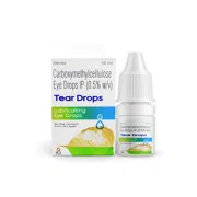 Tear Drops 10 ml Box + Eye Drops Bottle Showing the Front face