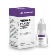 Tears Plus Eye Drop Box/Carton + Eye Drops Bottle showing the Front face.