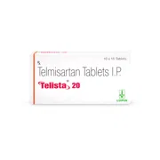 Telista 20 Tablet Box/Carton showing the Front face