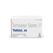 Telista 80 Tablet Box/Carton showing the Front face