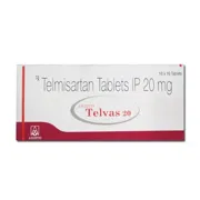 Telvas 20 Tablet Box/Carton showing the Front face.