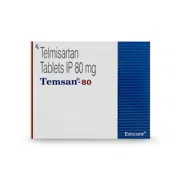 Temsan 80 Tablet Box/Carton showing the Front face.