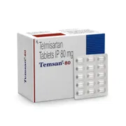 Temsan 80 Tablet Box/Carton + Blister Pack showing the Front face.