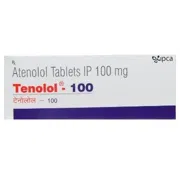 Tenolol 100 Tablet Box/Carton showing the Front face.