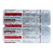 Tenolol 25 Tablet Blister Pack showing the Front face.