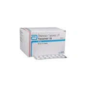 Tenormin 25 Tablet Box/Carton + Blister Pack showing the Front face.
