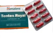 Tentex Royal Caps (14+100) Mg Box/Carton + Blister Pack showing the Front face.