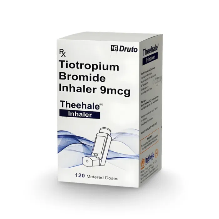 Theehale Inhaler Box/Carton + Inhaler showing the Front face.