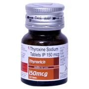 Thyrorich 150 Mcg Tablet Bottle showing the Front face.