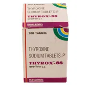 Thyrox 88 Tablet Box/Carton showing the Front face.