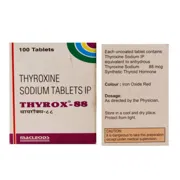Thyrox 88 Tablet Box/Carton showing the Front/Back face.
