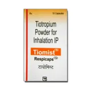 Tiomist Respicap Box/Carton showing the Front face.